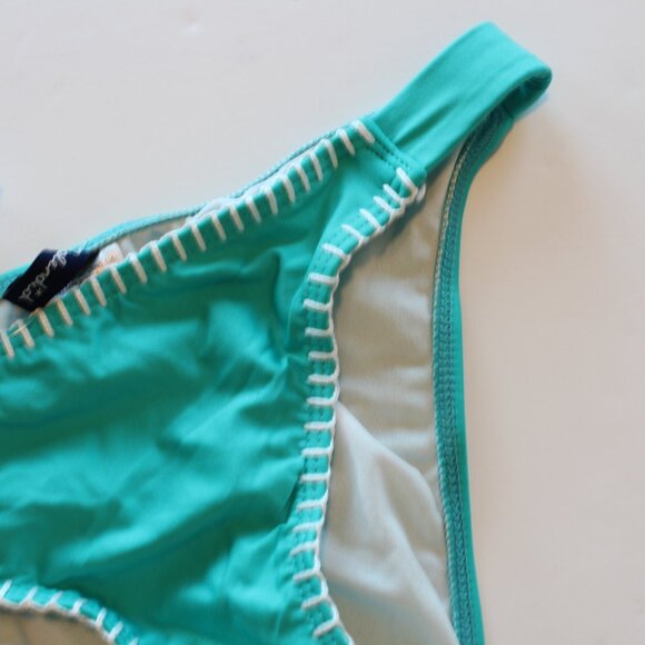 Splendid Womens Stitch Trim Swim Bikini Bottom Turquoise Green Small NWT - Picture 4 of 6